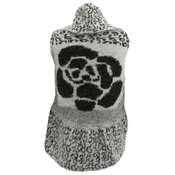 Animal Print Fuzzy Knit Sweater Vest - Picture 7 of 8